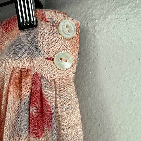 Vintage 80s Carole Little Peach Pastel Floral Pleated Skirt | Size XS - Picture 6 of 8